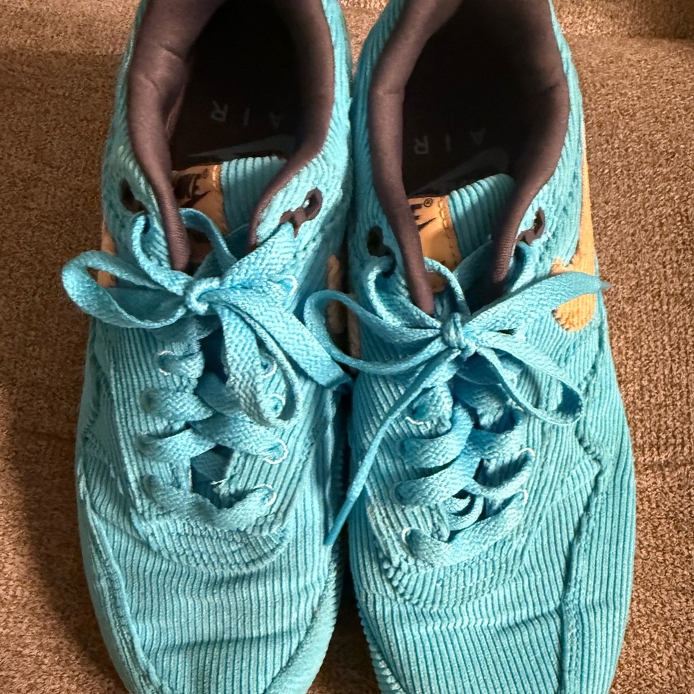 Nike Air Max 1 PRM Corduroy Baltic Blue Teal Shoes Sesame FB8915-400 Men's